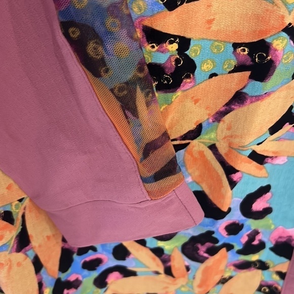 EIS NWT Athletic LS Paneled Tropical Violet Floral COOL Sun Shirt UPF50+ L/XL/2X - Picture 10 of 13